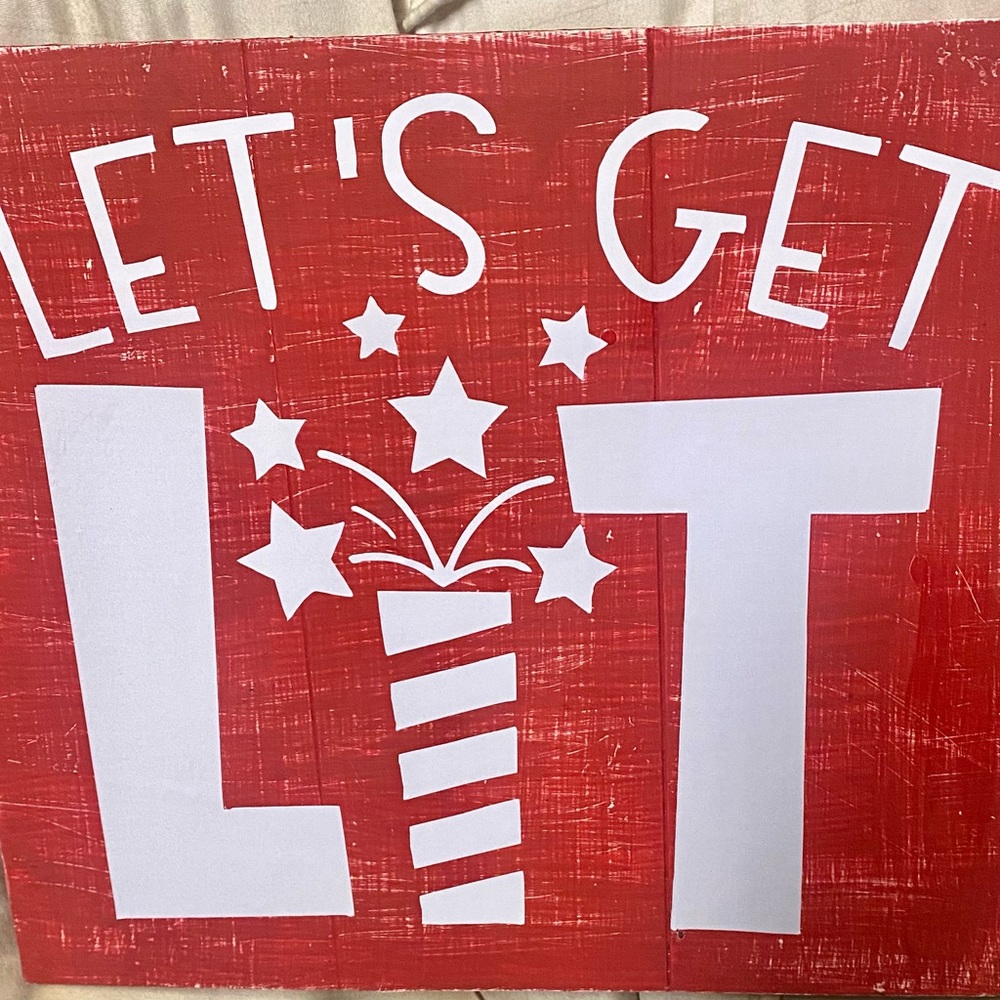 Nwt…custom made wall art that says Let’s get Lit!!!